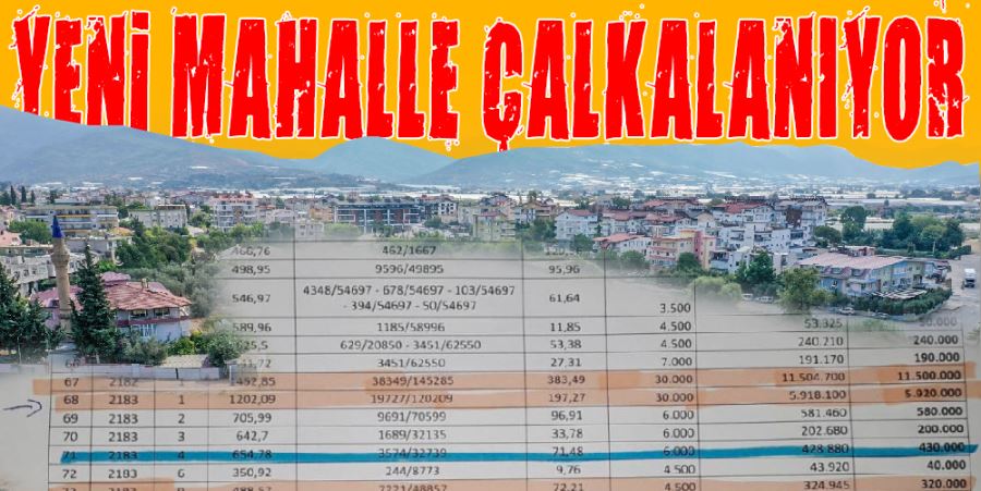 YENİ MAHALLE ÇALKALANIYOR