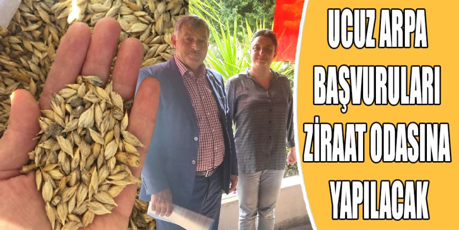 UCUZ ARPA BAŞVURULARI ZİRAAT ODASINA YAPILACAK