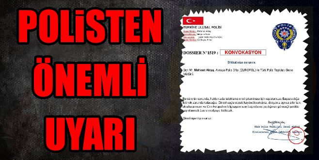 EMNİYETTEN VATANDAŞLARA DOLANDIRICI UYARISI