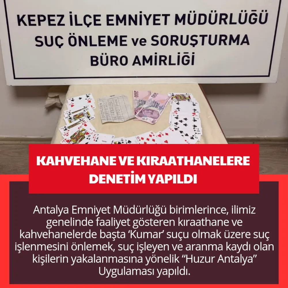 KAHVEHANE VE KIRAATHANELERE DENETİM YAPILDI