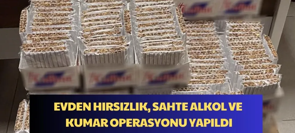 EVDEN HIRSIZLIK, SAHTE ALKOL VE KUMAR OPERASYONU YAPILDI