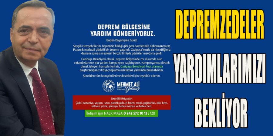 DEPREMZEDELER YARDIMLARIMIZI BEKLİYOR