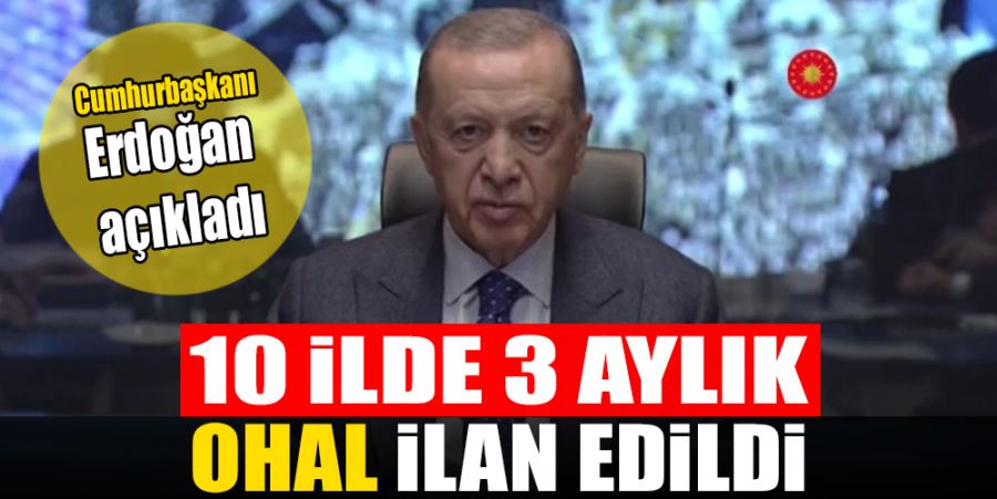 10 İLDE 3 AYLIK OHAL İLAN EDİLDİ