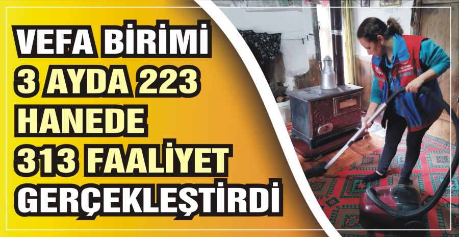 VEFA BİRİMİ 3 AYDA 223 HANEDE  313 FAALİYET GERÇEKLEŞTİRDİ