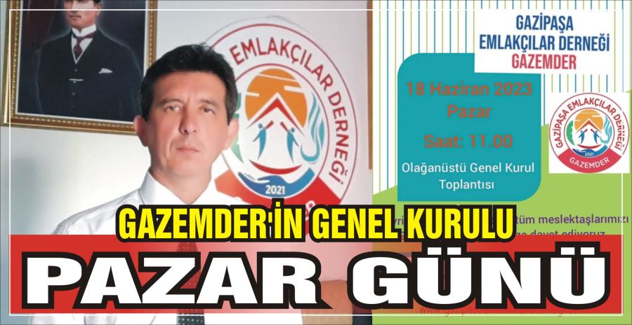 GAZEMDER’İN GENEL KURULU PAZAR GÜNÜ