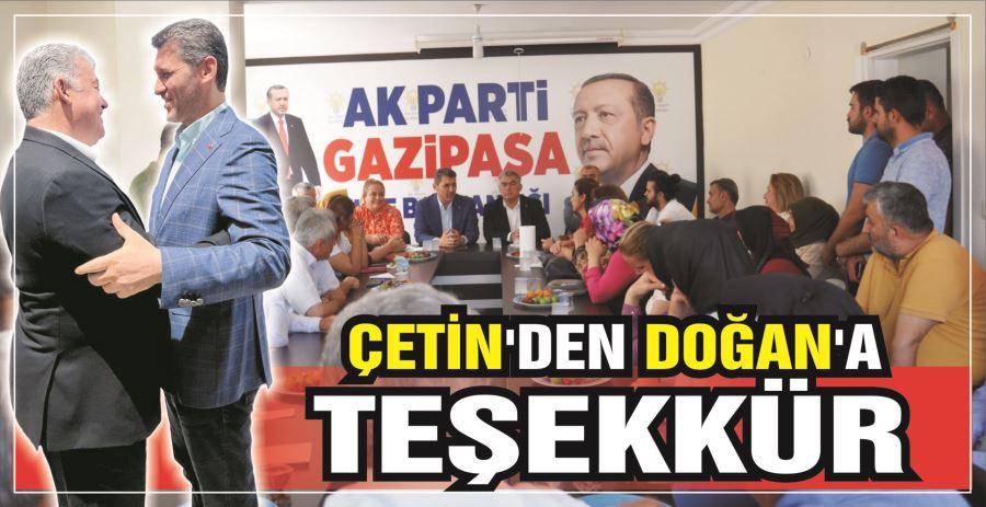 ÇETİN’DEN DOĞAN’A TEŞEKKÜR