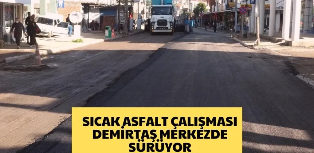 SICAK ASFALT ÇALIŞMASI DEMİRTAŞ MERKEZDE SÜRÜYOR