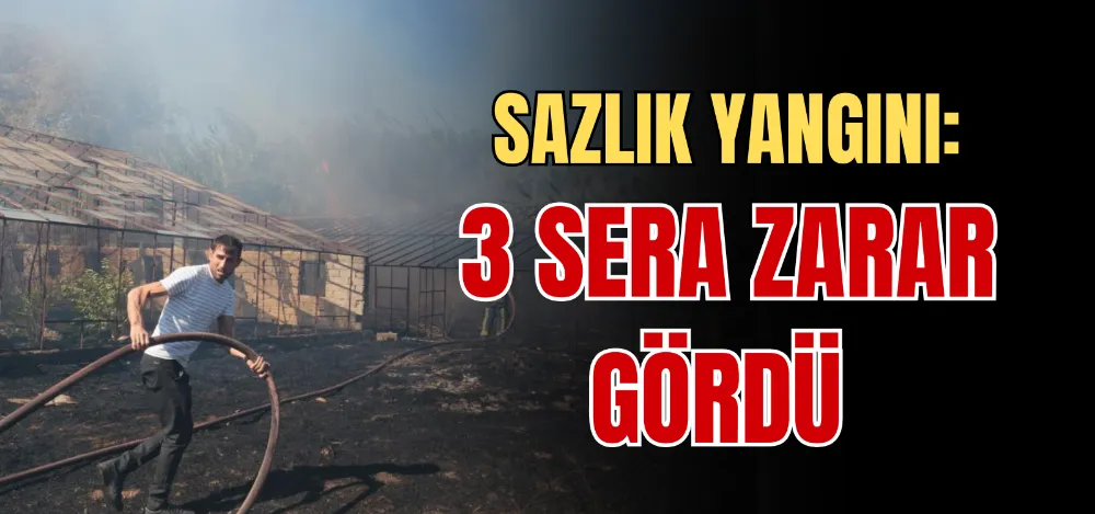 SAZLIK YANGINI: 3 SERA ZARAR GÖRDÜ 