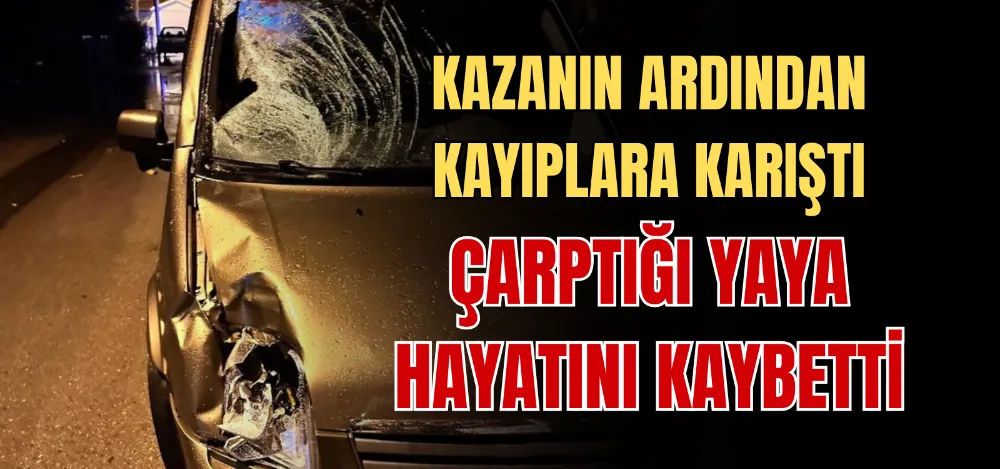 KAZANIN ARDINDAN KAYIPLARA KARIŞTI ÇARPTIĞI YAYA HAYATINI KAYBETTİ 