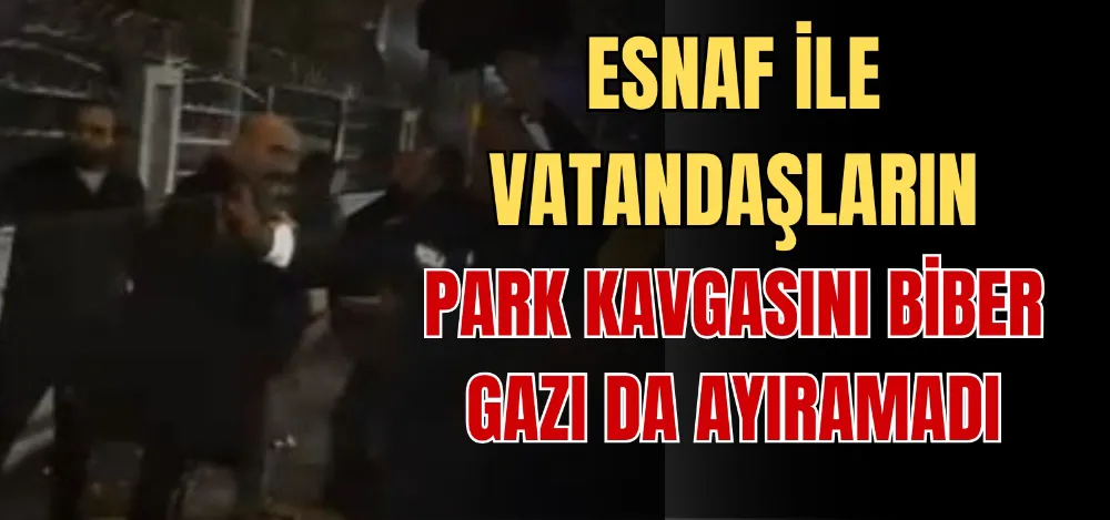 ESNAF İLE VATANDAŞLARIN PARK KAVGASINI BİBER GAZI DA AYIRAMADI 