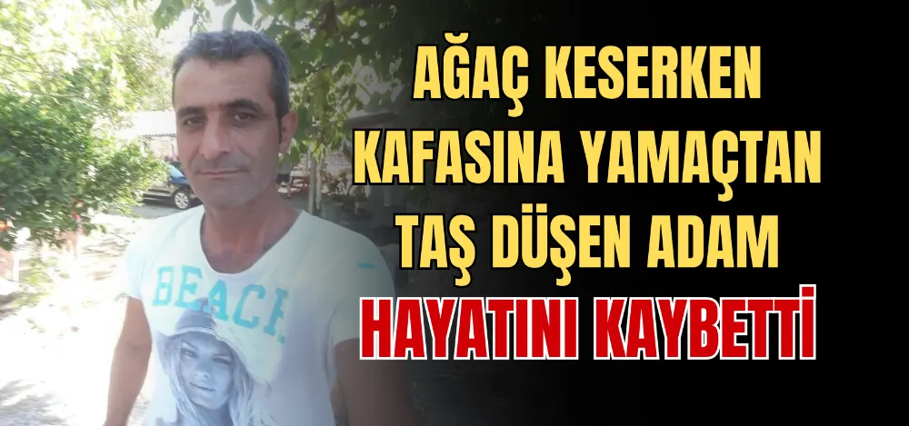 AĞAÇ KESERKEN KAFASINA YAMAÇTAN TAŞ DÜŞEN ADAM HAYATINI KAYBETTİ 