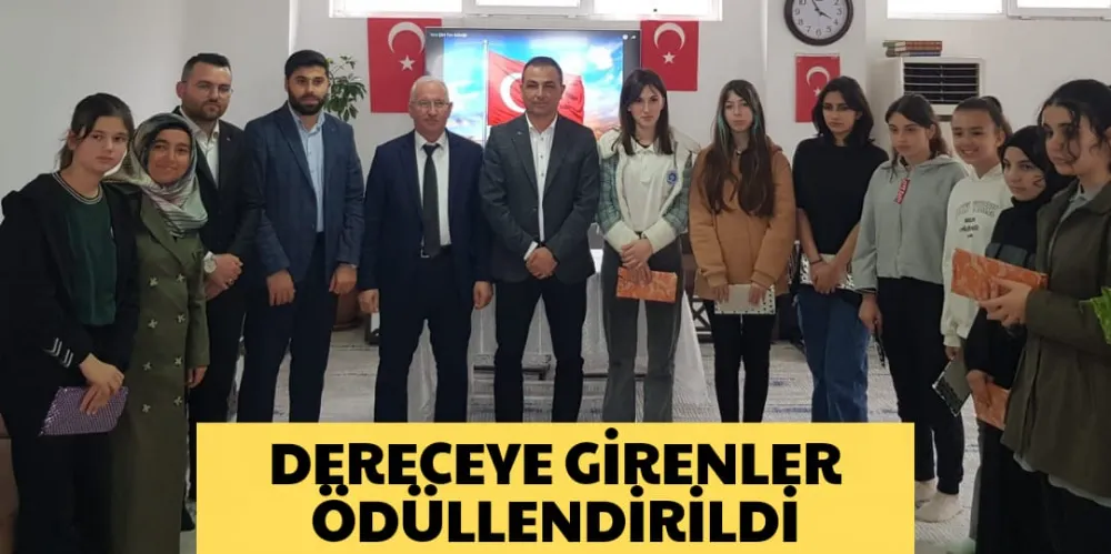 DERECEYE GİRENLER ÖDÜLLENDİRİLDİ