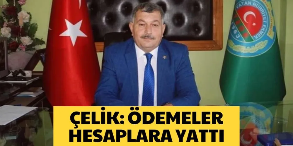 ÇELİK: ÖDEMELER HESAPLARA YATTI