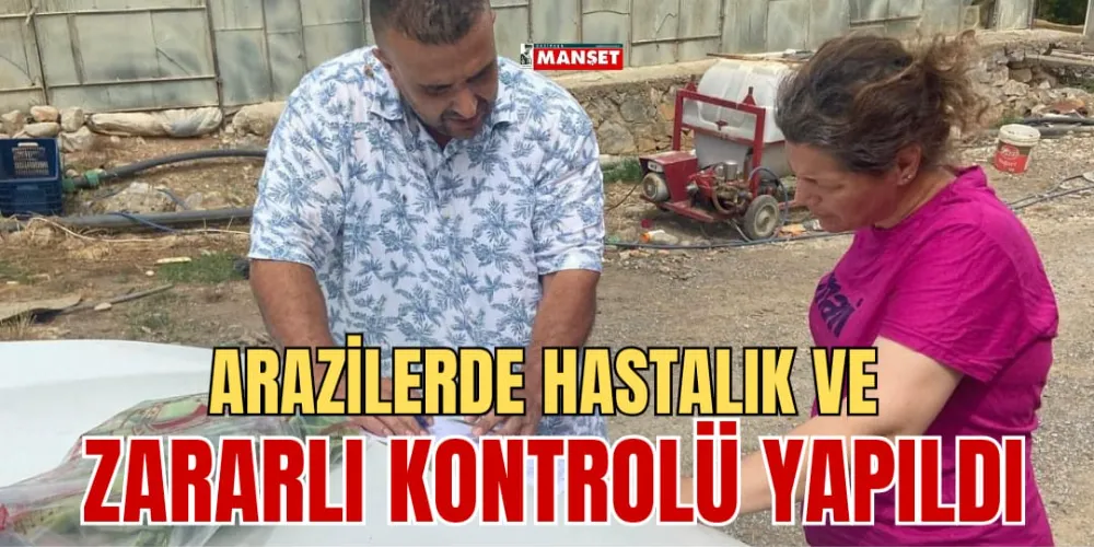 ARAZİLERDE HASTALIK VE ZARARLI KONTROLÜ YAPILDI 