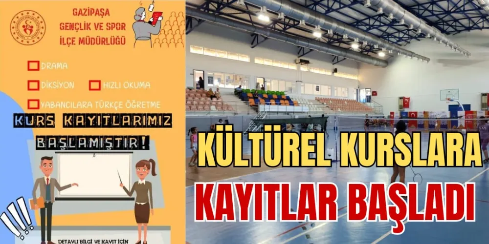 KÜLTÜREL KURSLARA KAYITLAR BAŞLADI