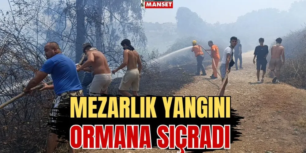 MEZARLIK YANGINI ORMANA SIÇRADI