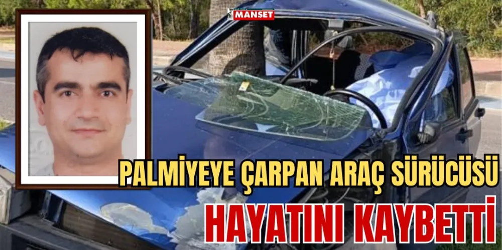 PALMİYEYE ÇARPAN ARAÇ SÜRÜCÜSÜ HAYATINI KAYBETTİ