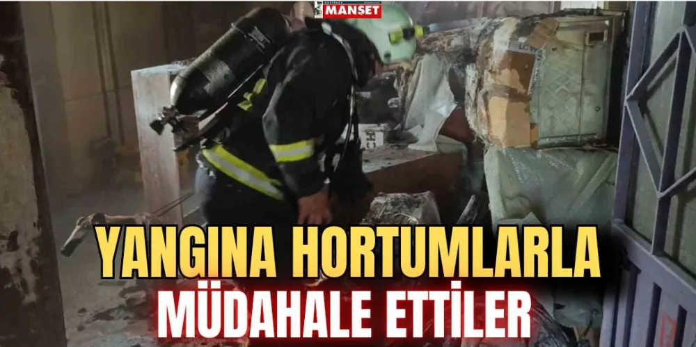 YANGINA HORTUMLARLA MÜDAHALE ETTİLER