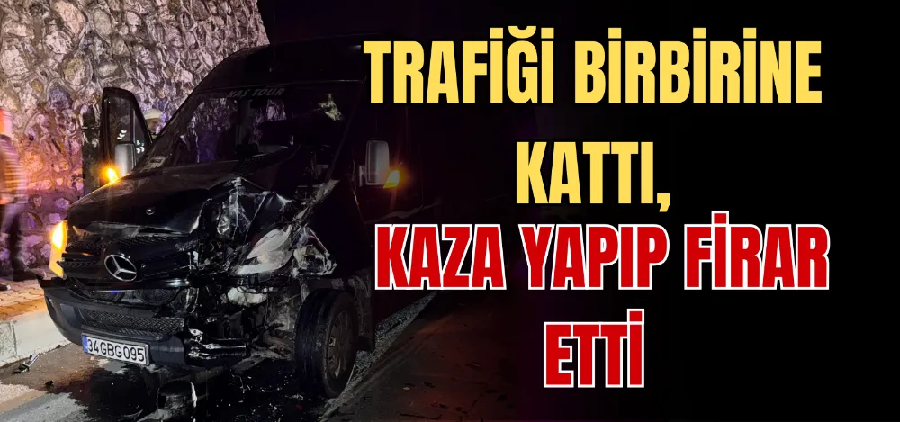 TRAFİĞİ BİRBİRİNE KATTI, KAZA YAPIP FİRAR ETTİ 