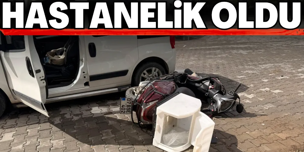 MOTOSİKLETLE HAFİF TİCARİ ARAÇ ÇARPIŞTI: 1 YARALI