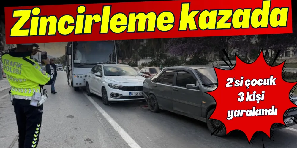 ZİNCİRLEME KAZADA 2’Sİ ÇOCUK 3 KİŞİ YARALANDI
