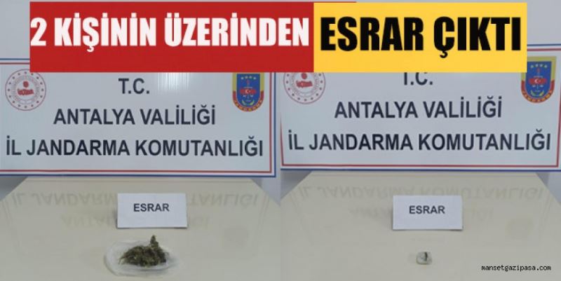 2 KİŞİNİN ÜZERİNDEN ESRAR ÇIKTI