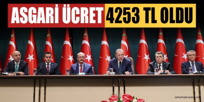 ASGARİ ÜCRETE REKOR ZAM: EN DÜŞÜK ASGARİ ÜCRET 4253 TL OLDU