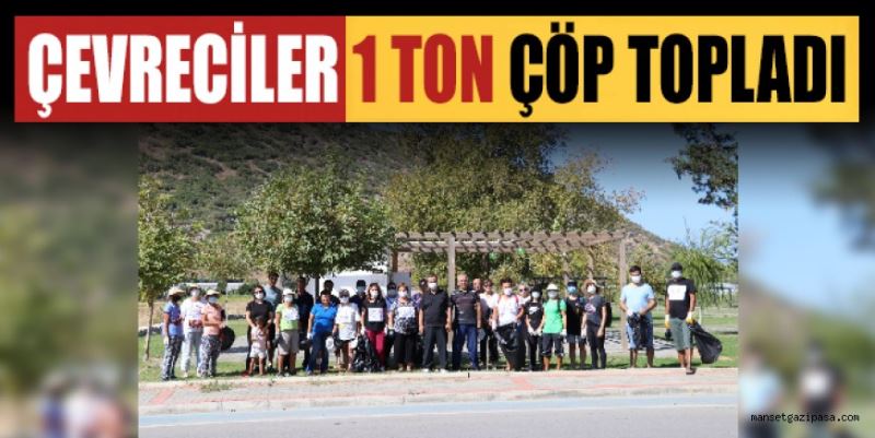 ÇEVRECİLER 1 TON ÇÖP TOPLADI