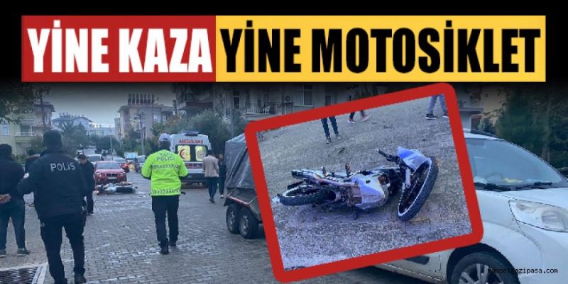GAZİPAŞA’DA HAFİF TİCARİ ARAÇLA MOTOSİKLETİN ÇARPIŞTIĞI KAZADA 2 KİŞİ YARALANDI