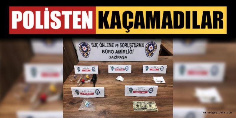 GAZİPAŞA’DA POLİS TARAFINDAN ŞÜPHE ÜZERİNE DURDURULAN İKİ ARAÇTA UYUŞTURUCU ELE GEÇİRİLDİ