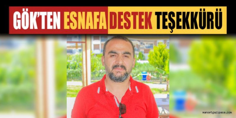 GÖK’TEN ESNAFA DESTEK TEŞEKKÜRÜ