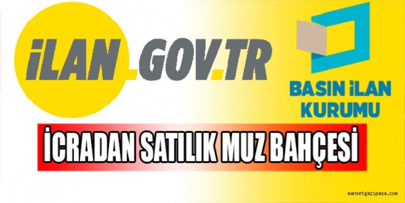 İCRADAN SATILIK MUZ BAHÇESİ