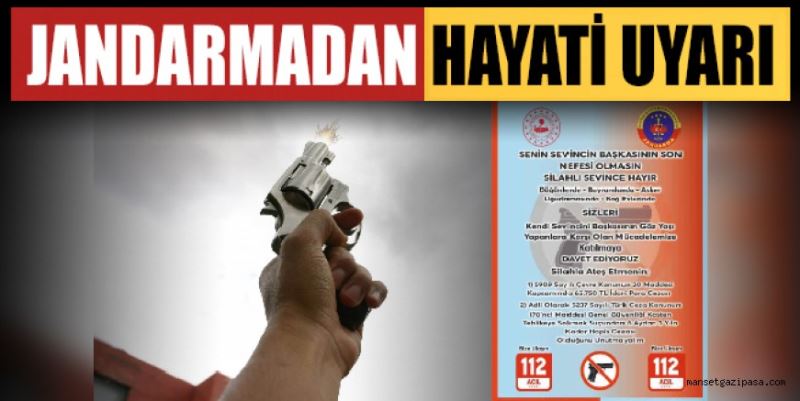 JANDARMADAN HAYATİ UYARI