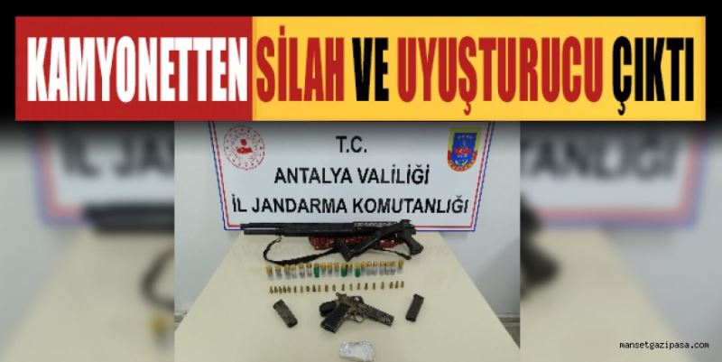 KAMYONETTEN SİLAH VE UYUŞTURUCU ÇIKTI