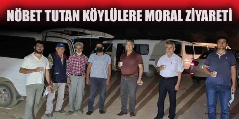 NÖBET TUTAN KÖYLÜLERE MORAL ZİYARETİ