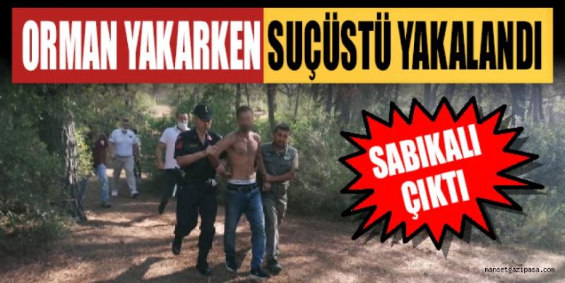 ORMAN YAKARKEN SUÇÜSTÜ YAKALANDI