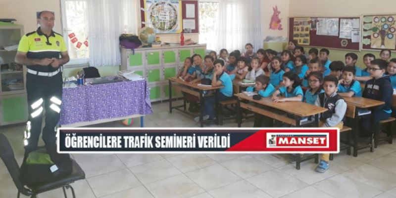 POLİSTEN ÖĞRENCİLERE TRAFİK SEMİNERİ