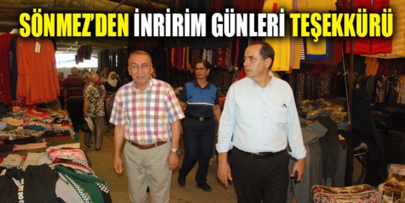 SÖNMEZ’DEN TEŞEKKÜR