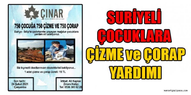 SURİYELİ ÇOCUKLARA ÇİZME ve ÇORAP YARDIMI