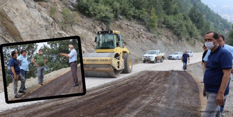 Yılmaz asfalt çalışmalarını inceledi