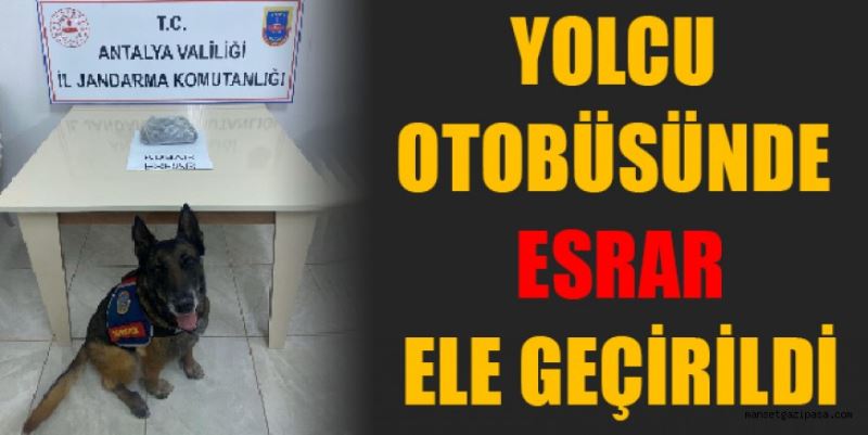 YOLCU OTOBÜSÜNDE ESRAR ELE GEÇİRİLDİ